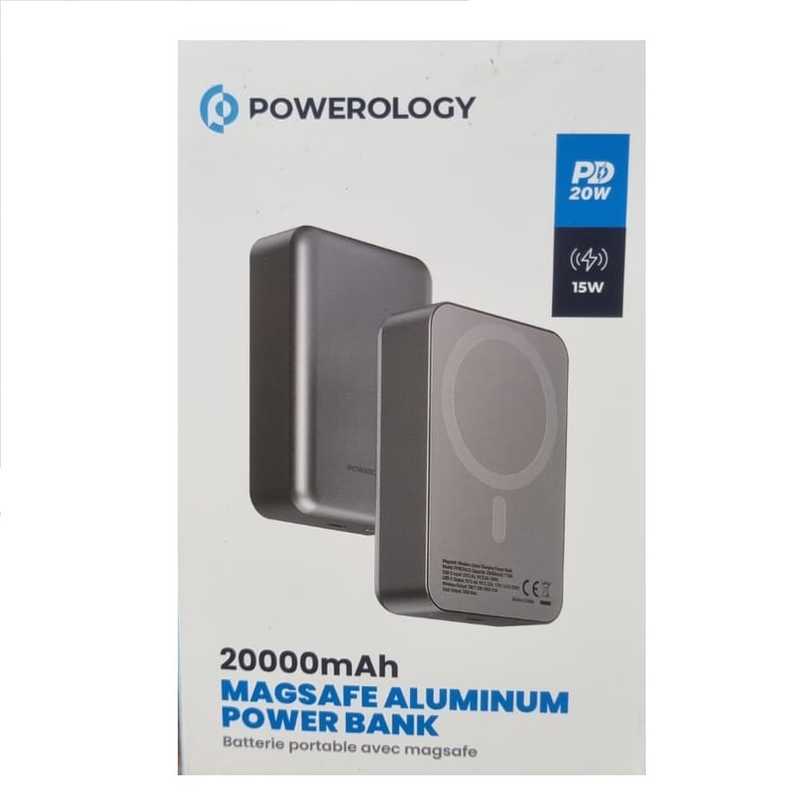 پاوربانک مگ سیف پاورولوژی مدل PP033 ظرفیت 20000میلی امپر ساعت