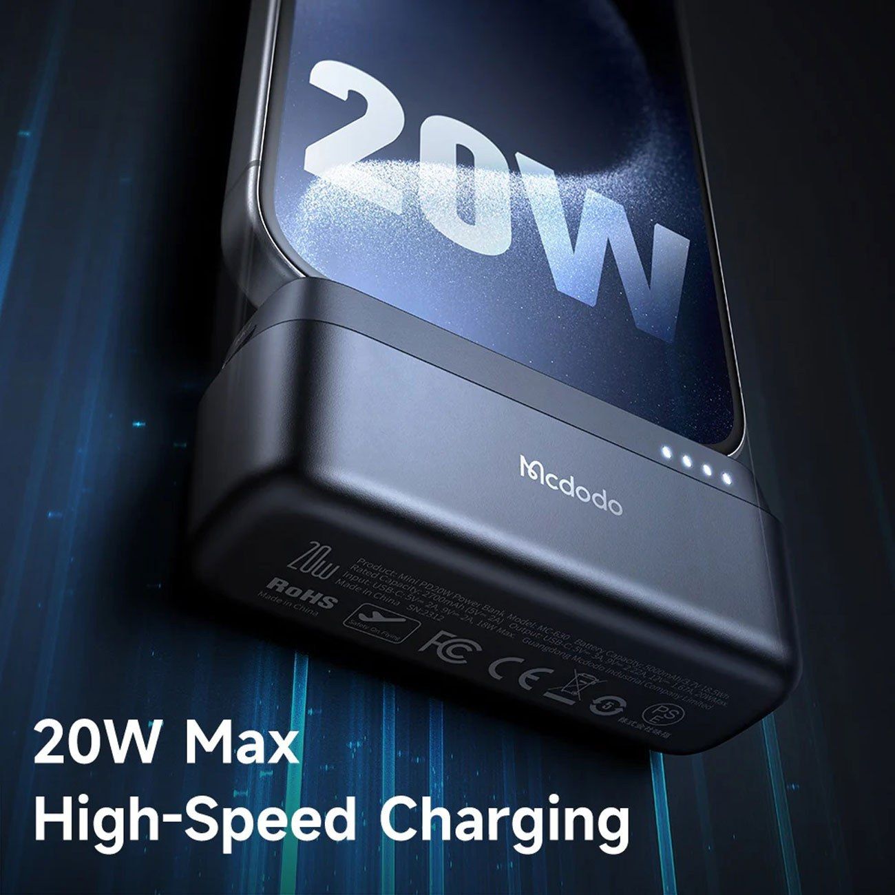 پاوربانک مک دودو مدلMC-630 ظرفیت 5000میلی آمپرساعت