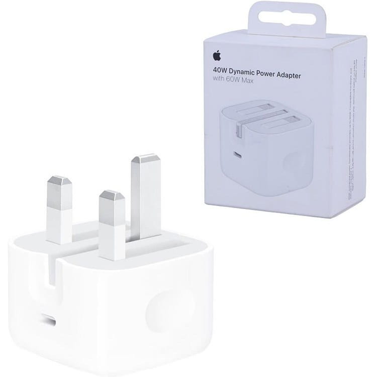 کله شارژر صد در صد اورجینال 40 وات و 60 وات حداکثر آیفون سه پین APPLE 40W USB-C Adapter