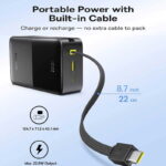 کابل USB-C توکار پاوربانک بیسوس Bipow2 Pro